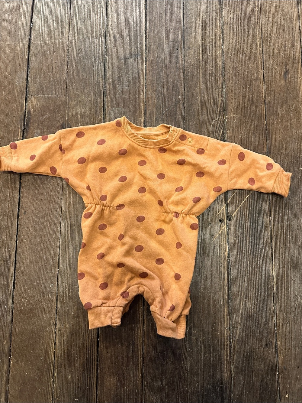 Cozy Orange Polka Dot Baby One-Piece Bodysuit